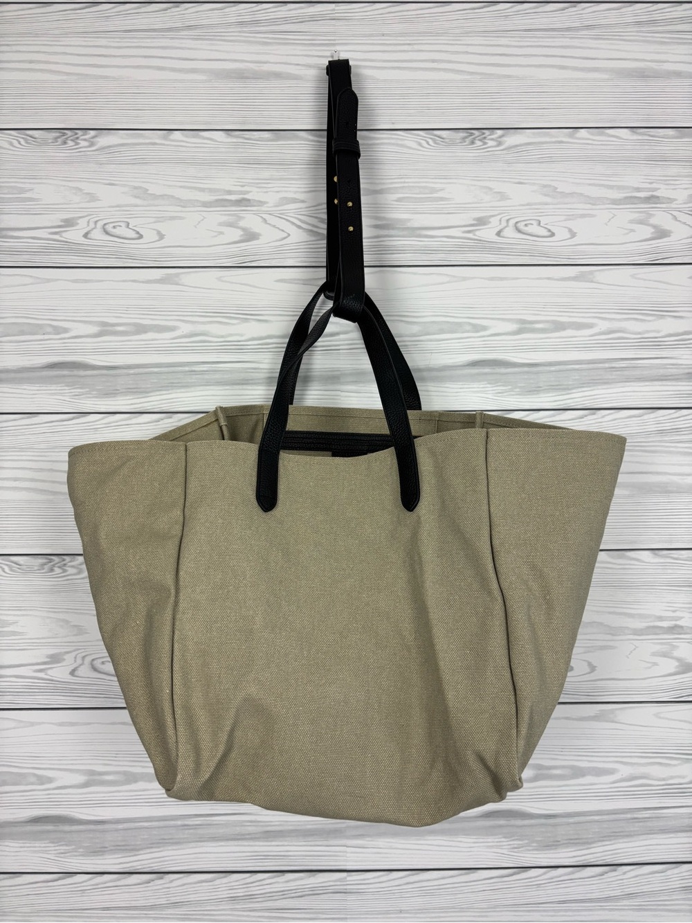Cuyana canvas/leather market bag tote